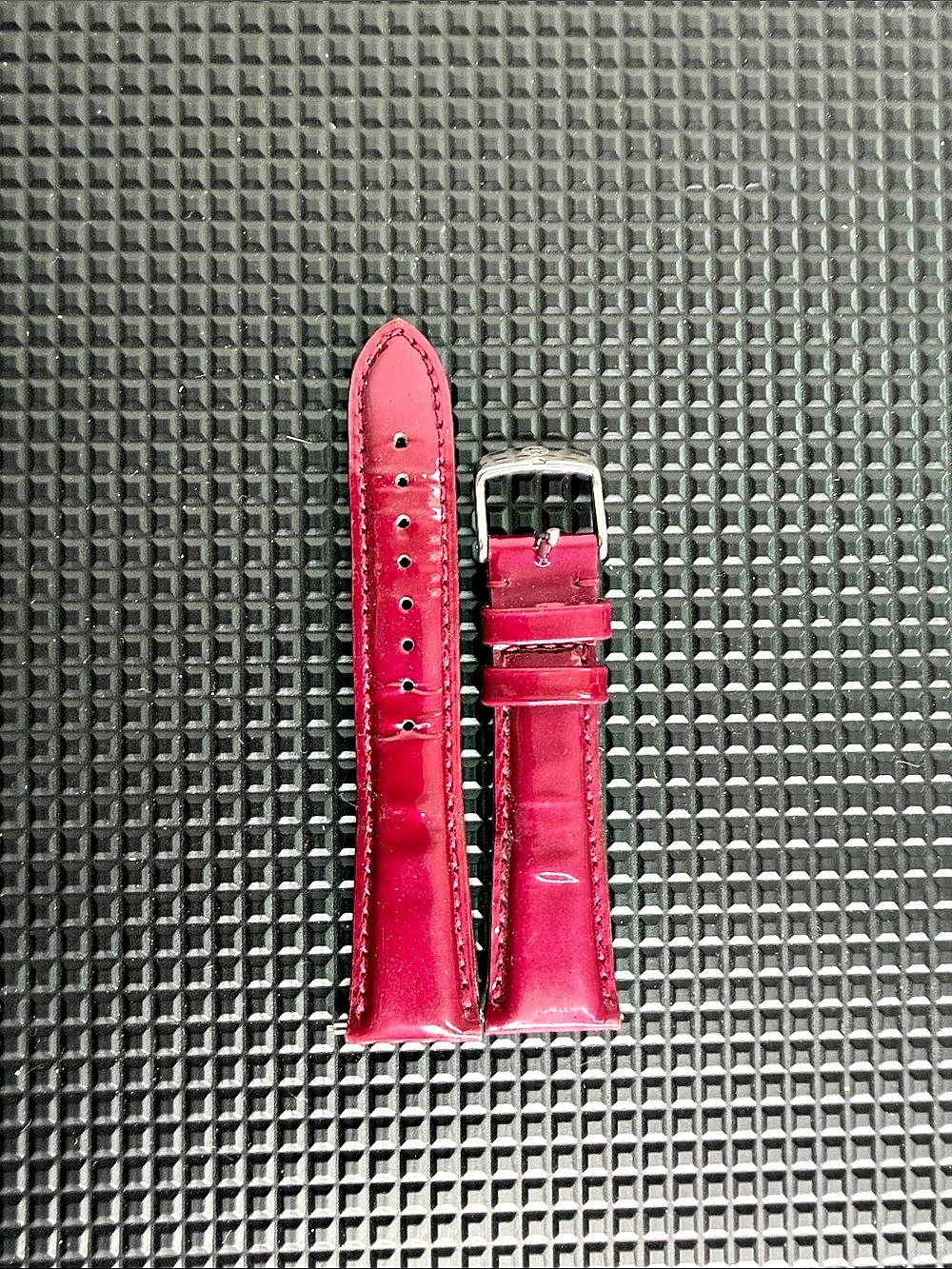 MICHELE 20mm Pink Genuine Leather Watch Band Strap Silver Buckle Made in USA